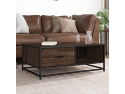 Vidaxl Mesa Centro 90x57x35 Cm Deriv. Madeira/metal Carvalho Castanho