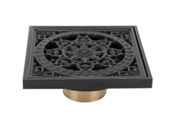 Ralo de Piso À Prova de Insetos e Resistente a Odores, em Cobre, para Uso em Cozinhas, Banheiros e Hotéis Residenciais. Cor Preta. AQUAFORGE