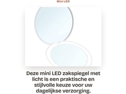 Mini Espelho De Mão Led Com Luz, Compacto E Redondo