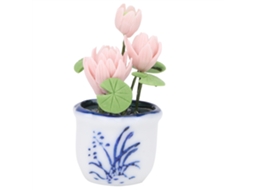 Modelo De Flor De Loto Miniatura Para Casa De Muñecas, Accesorio Decorativo Para Hogar, 1/12 Escala