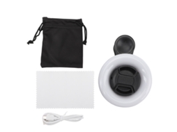 Lente Macro Para Telefone Com 3 Luzes De Cor Clip-on Para Cílios Sobrancelhas Arte De Unhas Preto