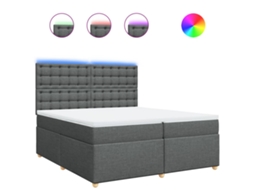 Box Spring Bed, Box Spring Beds Vidaxl Cinzeto Tecido (200 X 200 Cm)