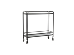 Console de Metal com Vidro Preto, 80x28x80,5cm ALEXANDRA HOUSE LIVING