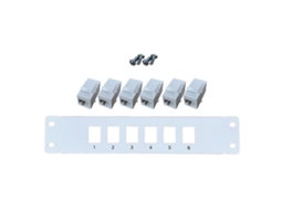 Painel de Remendo Ethernet Cat5E 6 Portas Rj45 para Parede e Montagem em Rack Módulo Keystone Jack ALLINLESS