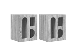 Mesa de cabeceira 2 Pcs Cinza Sonoma 40 X 35 X 50 Cm MAISON EXCLUSIVE