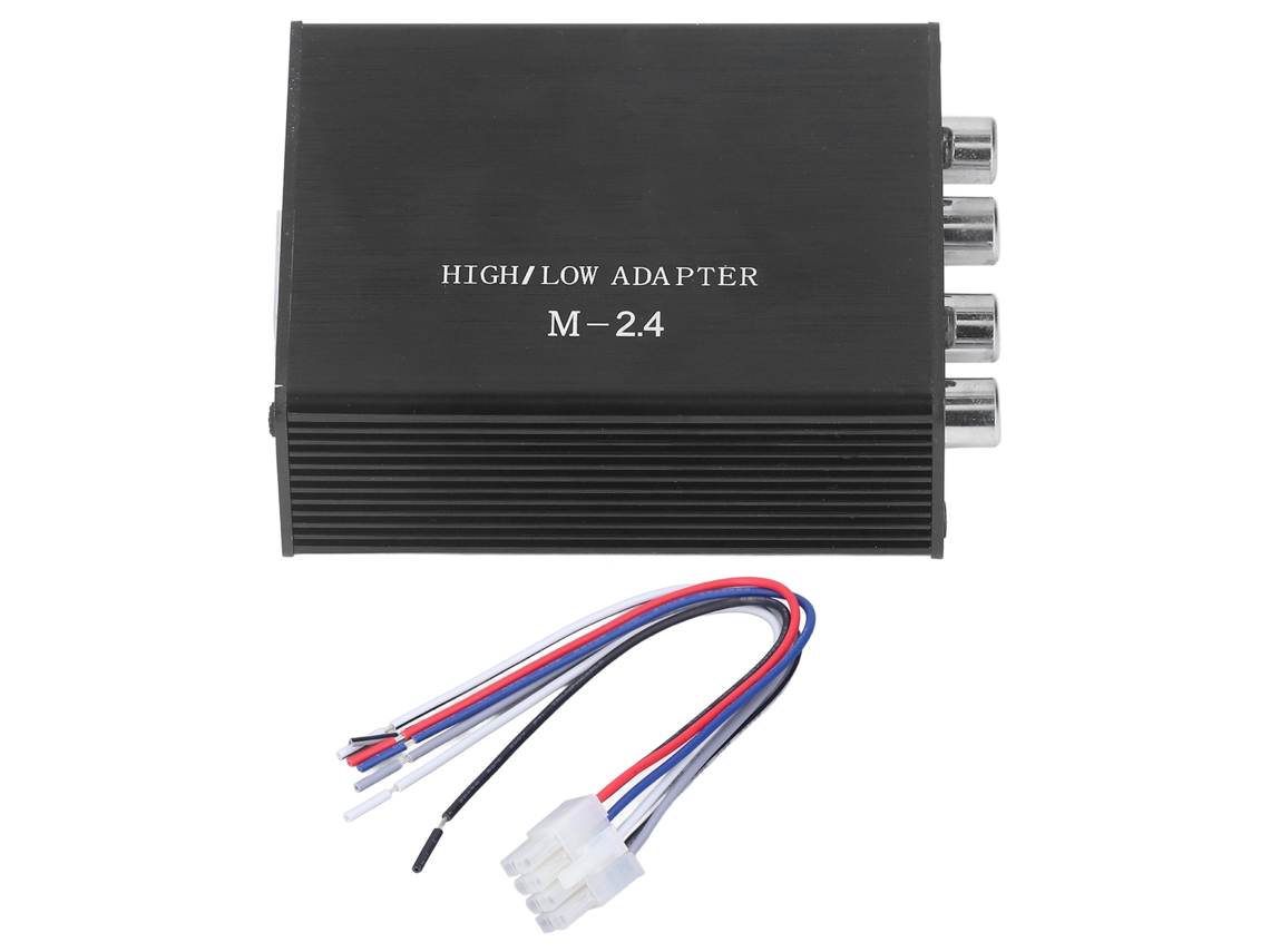 Convertidor de Áudio Alto para Bajo Con Retardo, 2 Entradas, 4 Salidas de Aleación de Aluminio, 12v Cc | S/MARCA