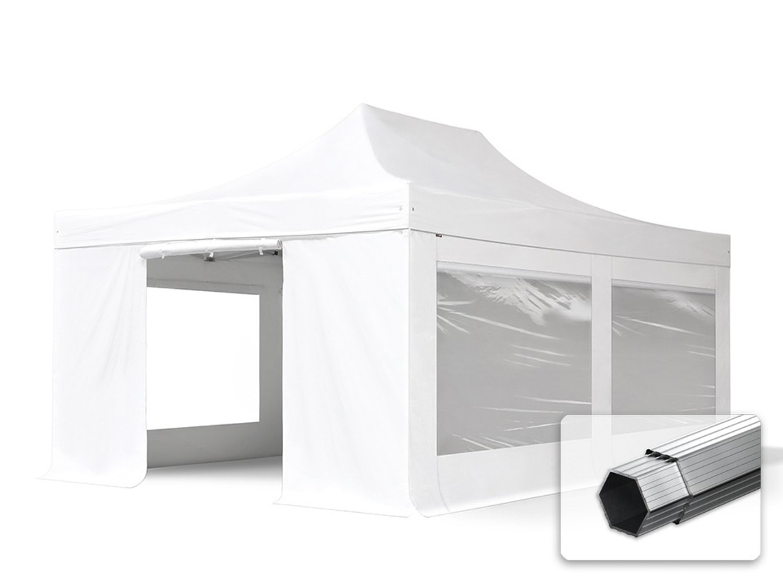 Tenda Dobrável 4x6m, Alumínio Profissional De 50 Mm, Laterais Com Janelas Panorâmicas, Branca