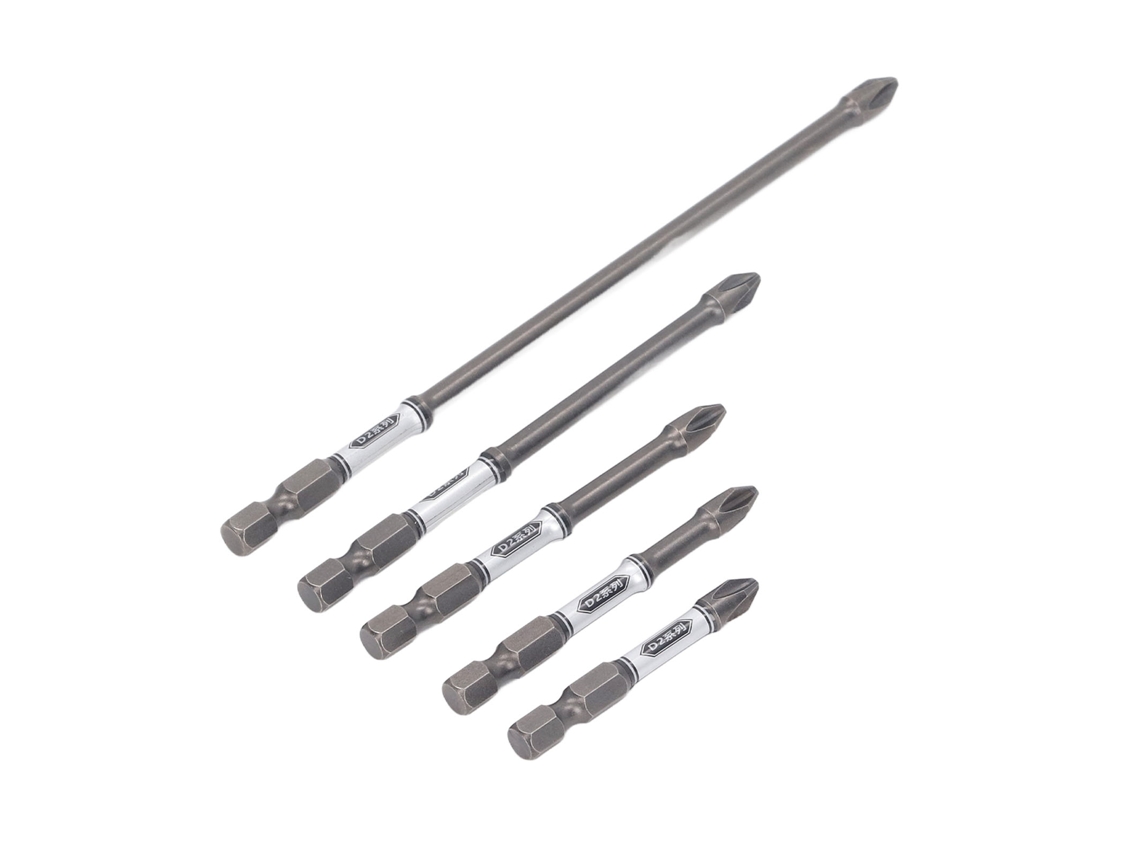 Conjunto De 5 Pontas Chave Fenda Em Aço S2 Antiderrapantes E Magnéticas Para Parafusadeira Impacto. -aquaforge