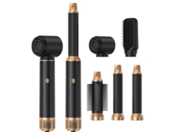 Padrão Europeu) Novo Secador de Cabelo Multifuncional 5 em 1 com Ar Quente MDUG (5 em 1 (preto e Dourado)
