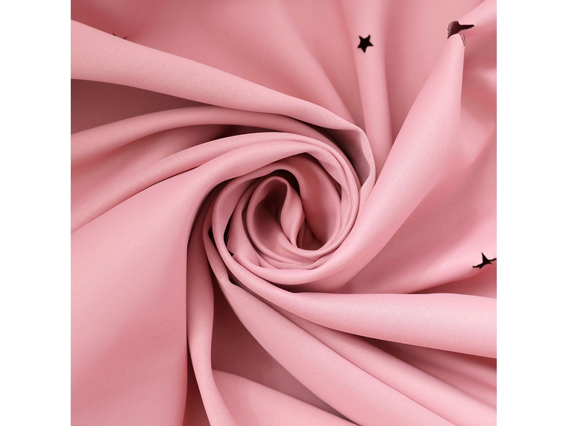 Cortina De Gaze Rosa De Dupla Camada Com Estrelas Ocos Eoocoo