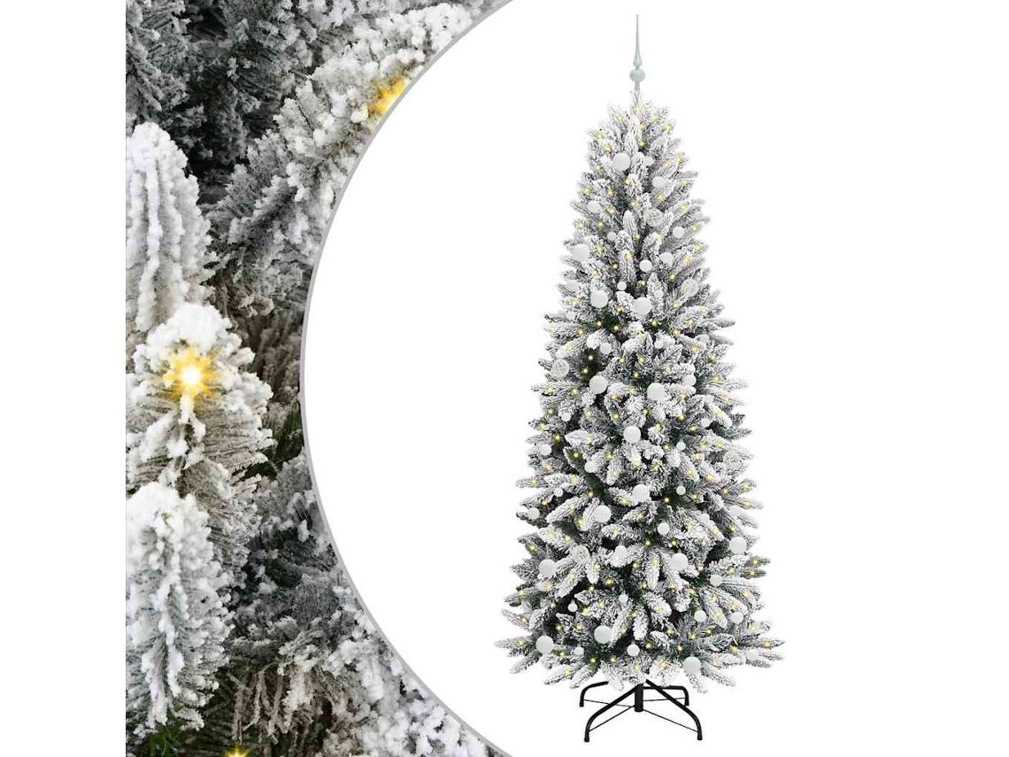 Conjunto 1 Árvore De Natal Artificial Vidaxl Branco Pvc (210 Cm)