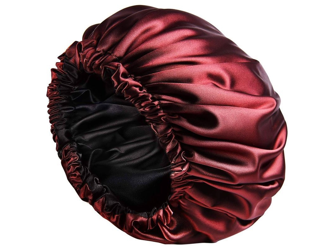 Gorra De Seda Satinada Para Dormir 2025 - Talla Extra Grande, Doble Capa, Reversible Y Ajustable Para Cabello Rizado