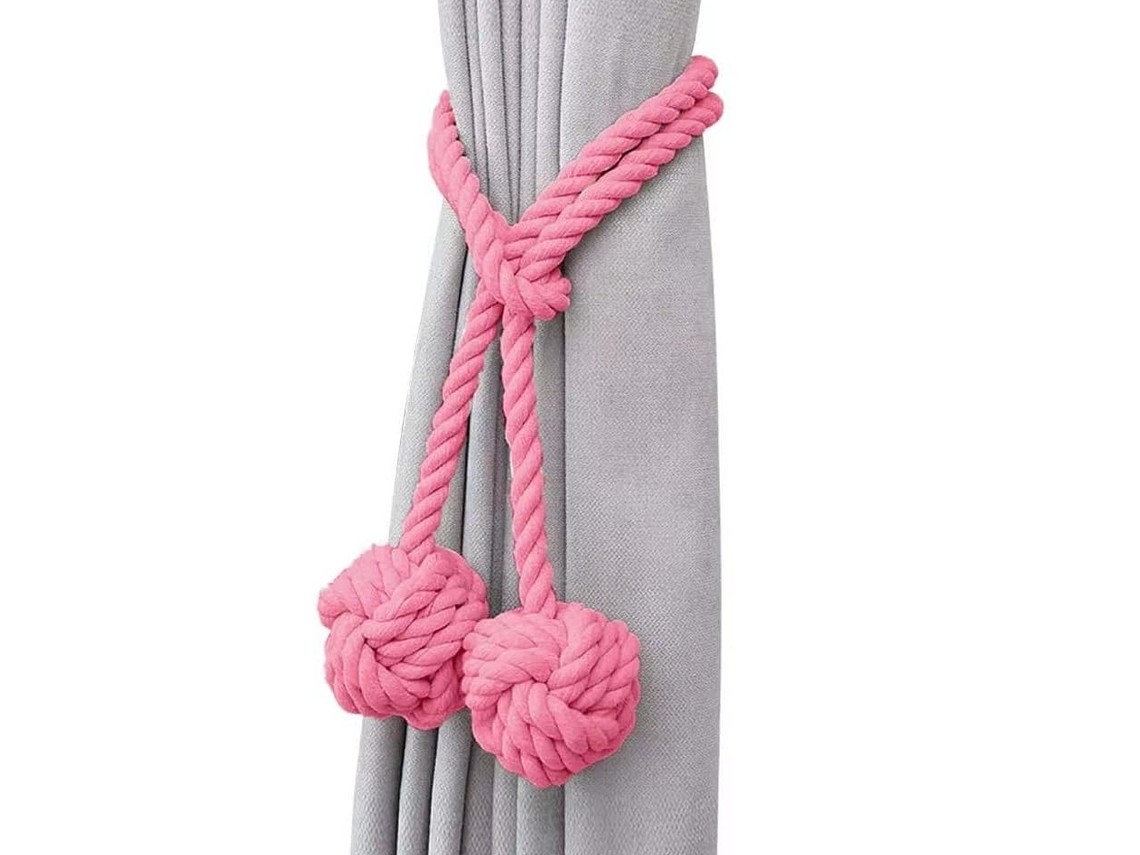 Black Temptation Curtain Tiebacks, One Pair, Pink