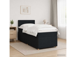 Vidaxl Cama Box Spring Com Colchão Preto 90 X 200 Cm Tecido