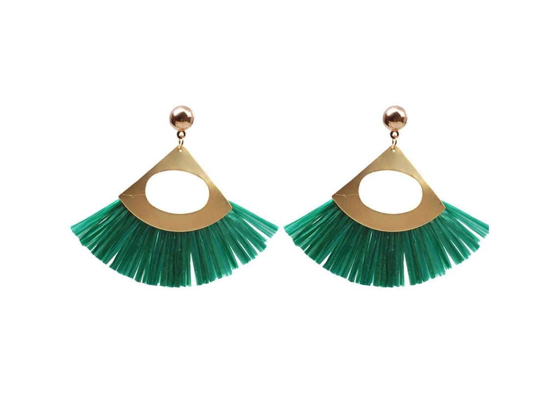 Brincos Triangulares De Metal Com Tassel Coloridos Estilosos