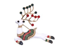 Laxiscreed Broche De Natal Com Rena E Strass, Joalharia Fashion Para Prendas De Festas