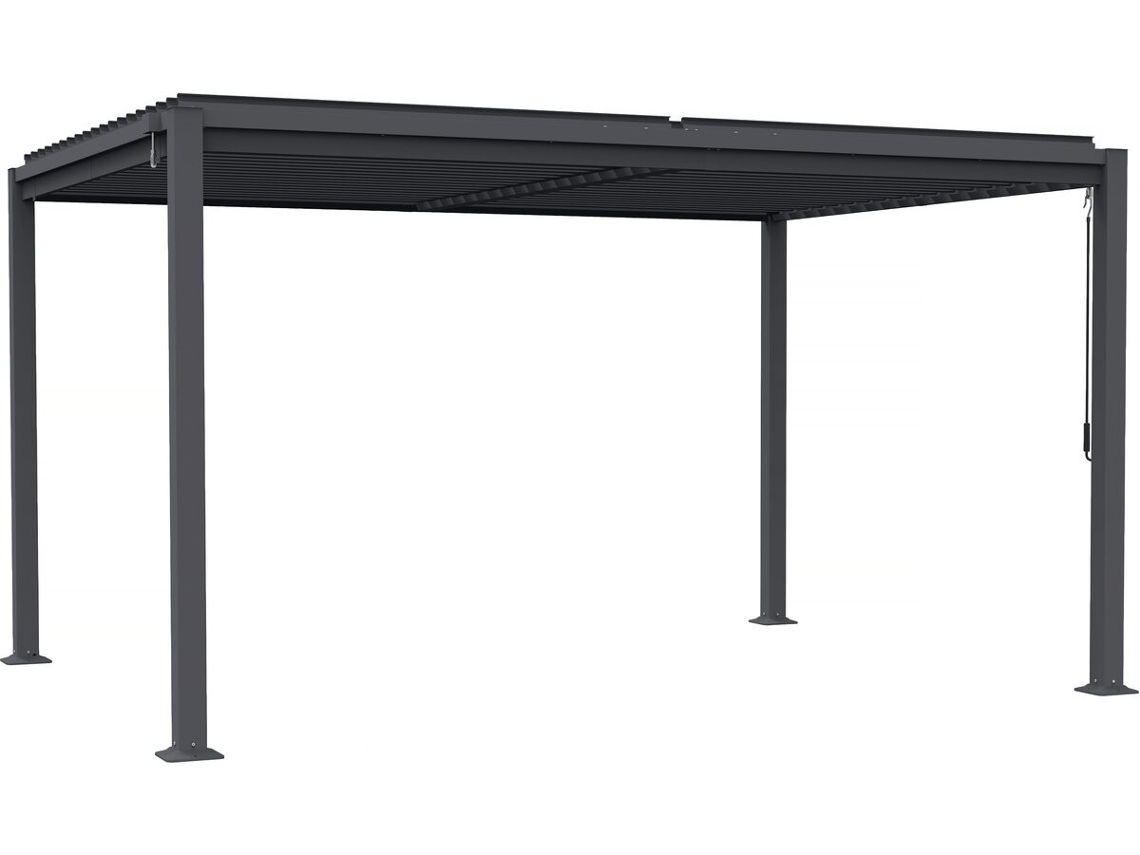 Pérgula Bioclimática Autoportante Howard Com Lâminas Reguláveis 3 X 4 M Cinzento Habitat Et Jardin