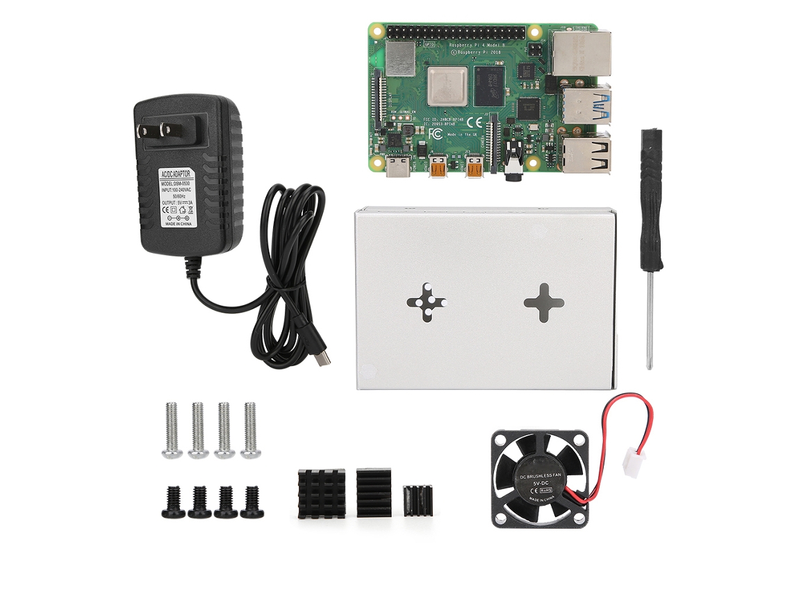 Kit Raspberry Pi 4b Com Capa De Metal E Cooler
