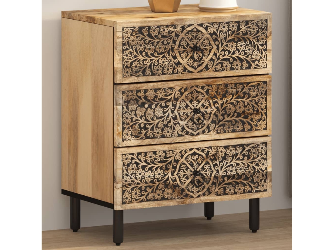 Vidaxl Mesa De Cabeceira 50x33x60 Cm Madeira De Mangueira Maciça