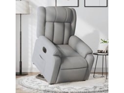 Vidaxl Poltrona Reclinável Elevatória Elétrica Tecido Cinzento-claro