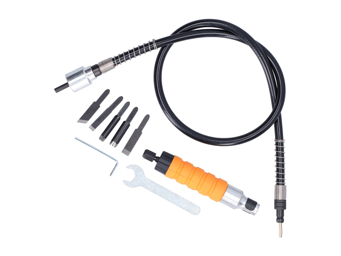 Conjunto De Ferramentas De Gravura Elétrica Com Eixo Flexível De Borracha Para Carpintaria