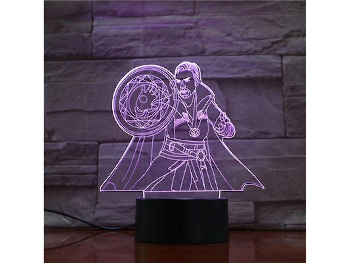 Lâmpada De Noite Pequena 3d Doutor Estranho Led Mudança De Cor Mesa Regulável