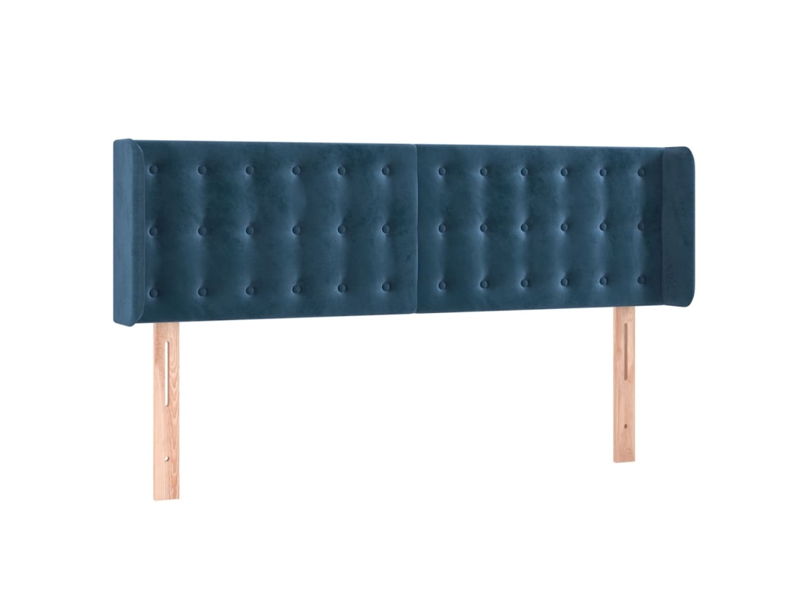 Cabeceira de Cama com Abas Tecido Azul Escuro MAISON EXCLUSIVE (147x16x78 cm)
