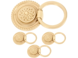 Conjunto De 4 Puxadores Redondos Latão Dourado 48mm Para Armários