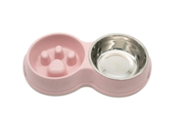 Tigela Dupla de Aço Inoxidável para Ração de Animais de Estimação AQUAFORGE