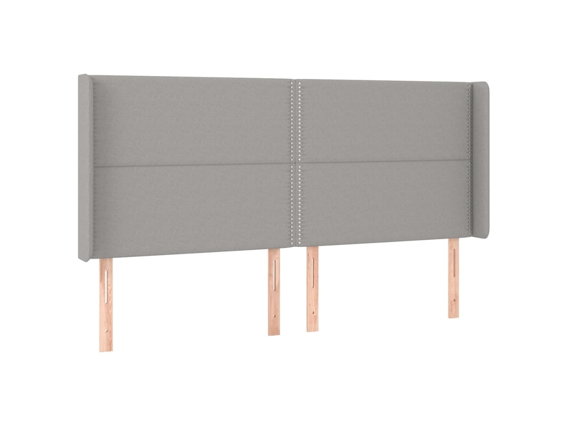 Cabeceira de cama com tecido Abas Light Cinzento MAISON EXCLUSIVE (183x16x118 cm)