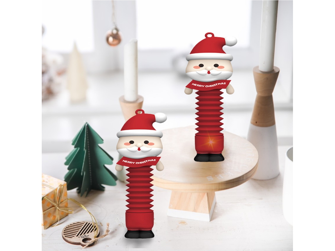 Brinquedo Tubo Telescópico Natal Com Luzes Led