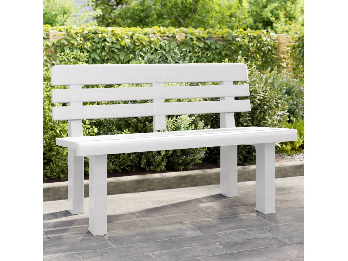 Vidaxl Banco De Jardim 110x52x71 Cm Polipropileno Branco
