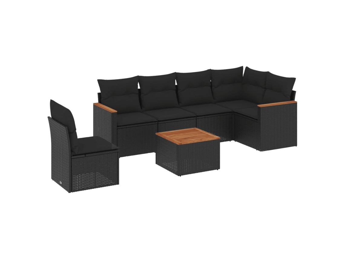 Garden Sofa Set, Garden Sofa Sets Vidaxl Preto Rattan / Vime (n/a)