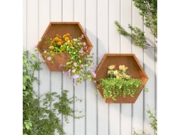 Vasos De Jardimfloreirade Parede 2 Pcs Aço Corten Cor Enferrujado Lovely Home