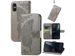 Capa De Celular De Couro Com Estampa De Borboleta E Flor