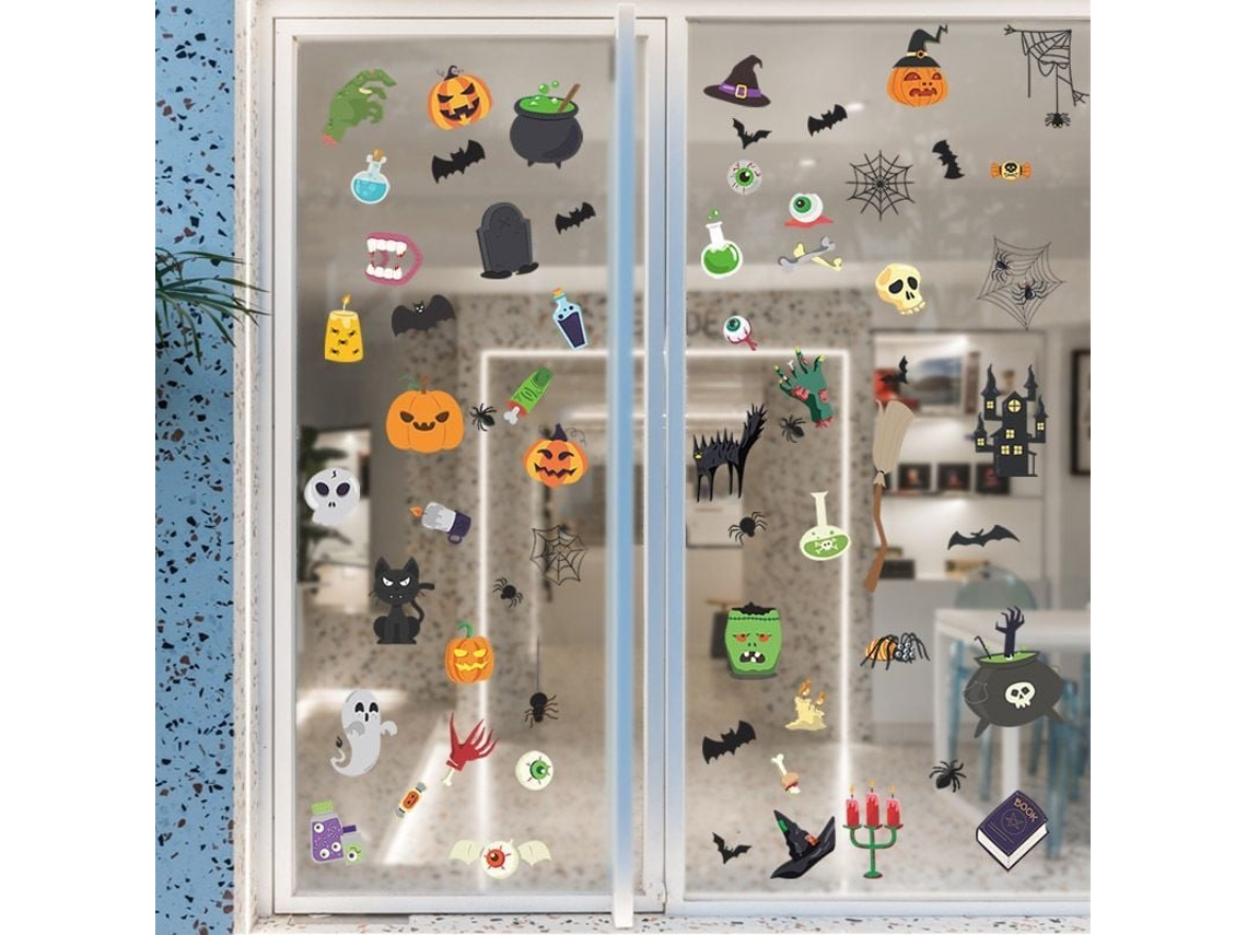 2026 calcomanías de Morcegos para Halloween, Adhesivos Removíveis para Parede e Janela (30x20cm, 9pcs)