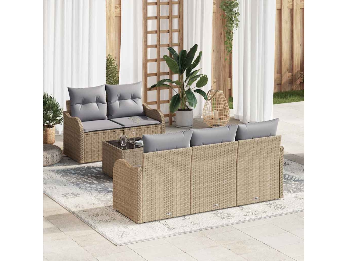 Vidaxl Conjunto De Sofá De Jardim 6 Unid. 5-número De Lugares
