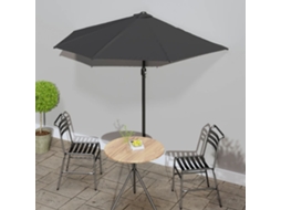 Vidaxl Guarda-sol Varanda Alumínio 270x144cm Antracite Semicircular