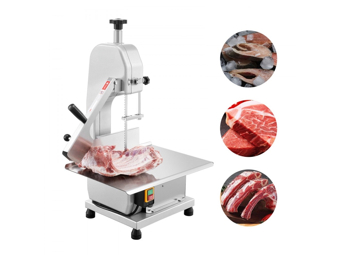 Serra De Fita Profissional Para Carne E Peixe 650w Mesa Inox Corte 110mm Tekmaquinas