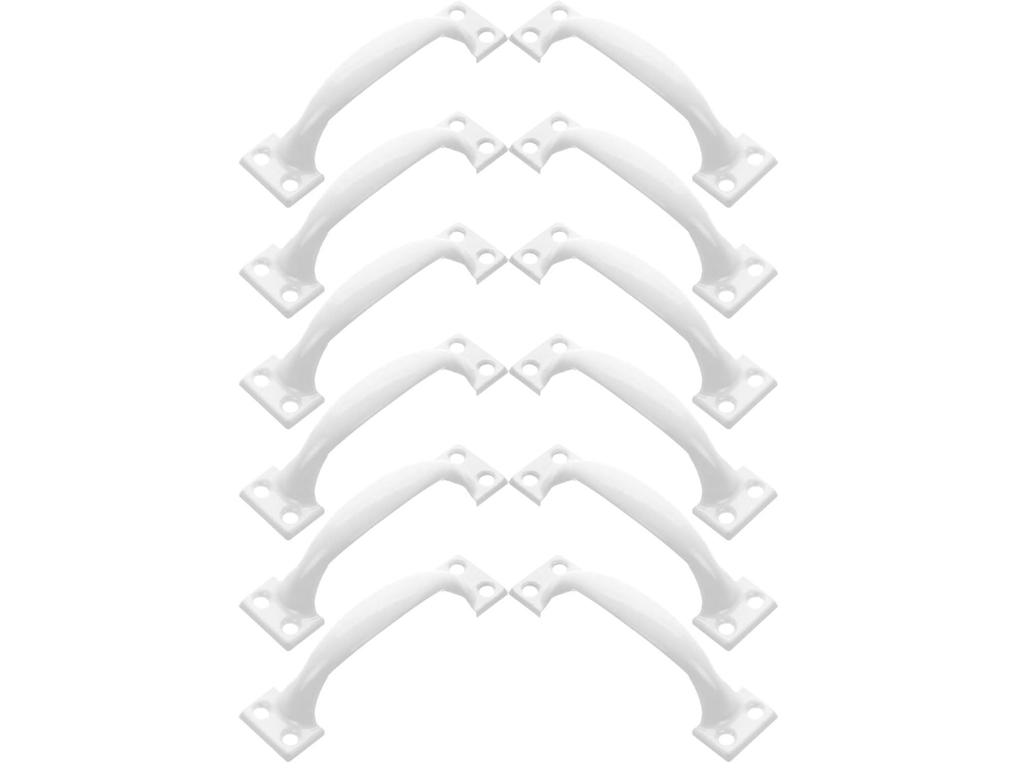 Conjunto De 12 Puxadores Metal Curvos 10cm 4 Polegadas, Com Acabamento Liso E Sem Rebarbas, Ideais Para Armários E