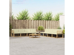 Vidaxl Conjunto De Sofás Para Exterior 9 Unid. Branco E Creme