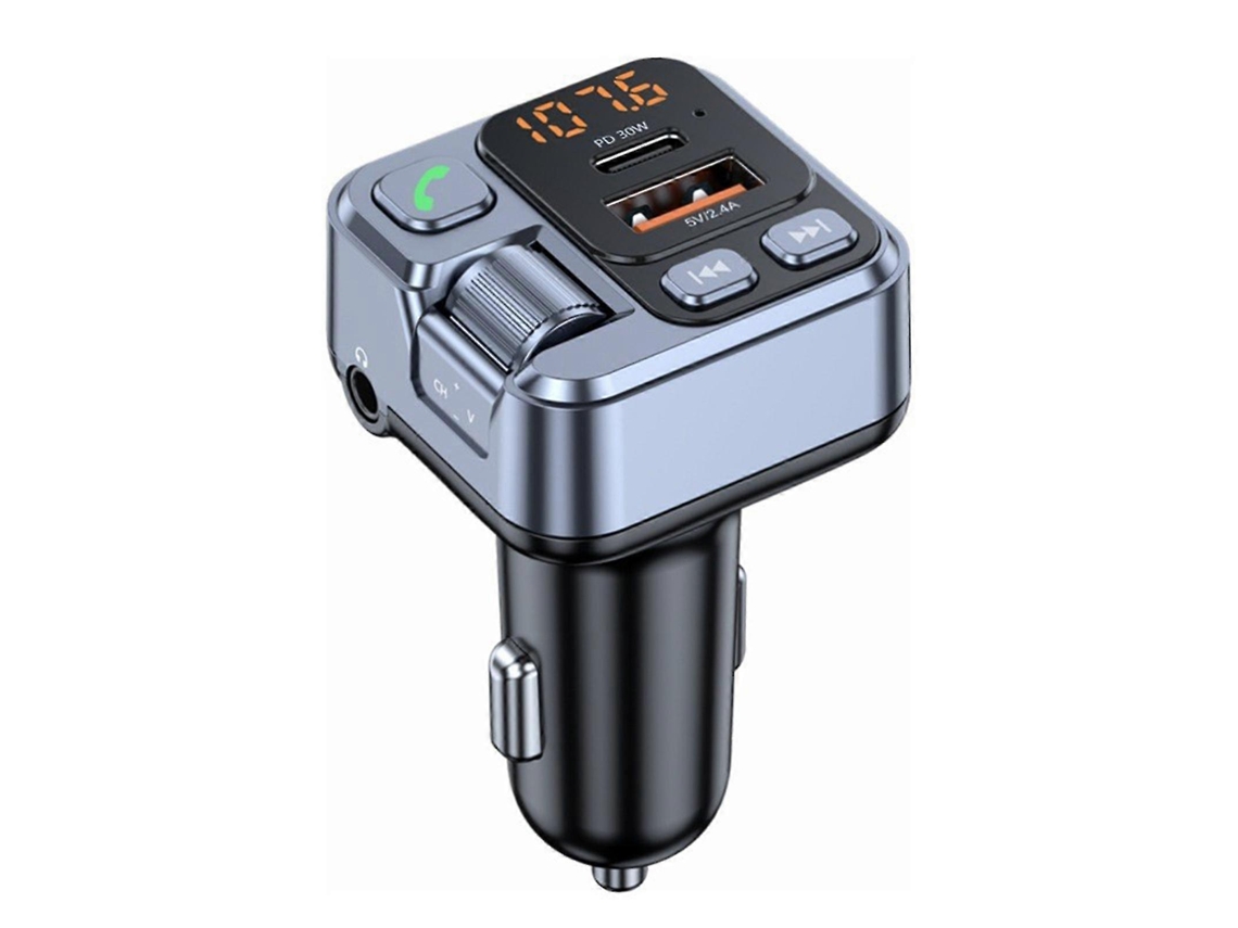Carregador de carro Slowmoose com duas portas, Bluetooth e MP3 player, compatível com carros de 12 V e 24 V
