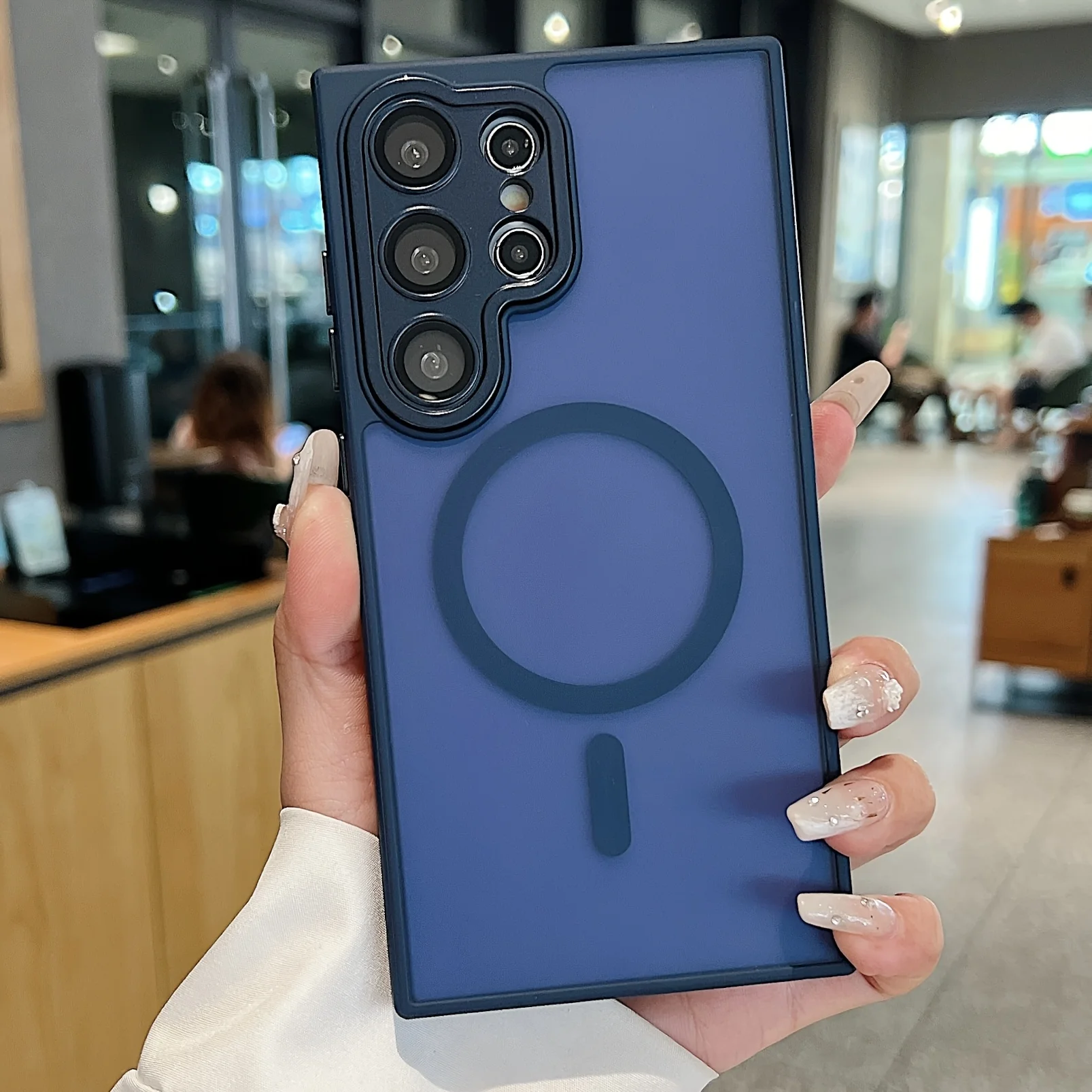Capa Para Celular Samsung À Prova De Choque Com Magsafe Na Parte Traseira (azul Para Galaxy S26 Plus)