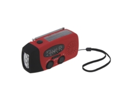 Radio Solaire - Am-fm - Dynamo - Lampe De Poche - Alerte Météo - Portable Rouge