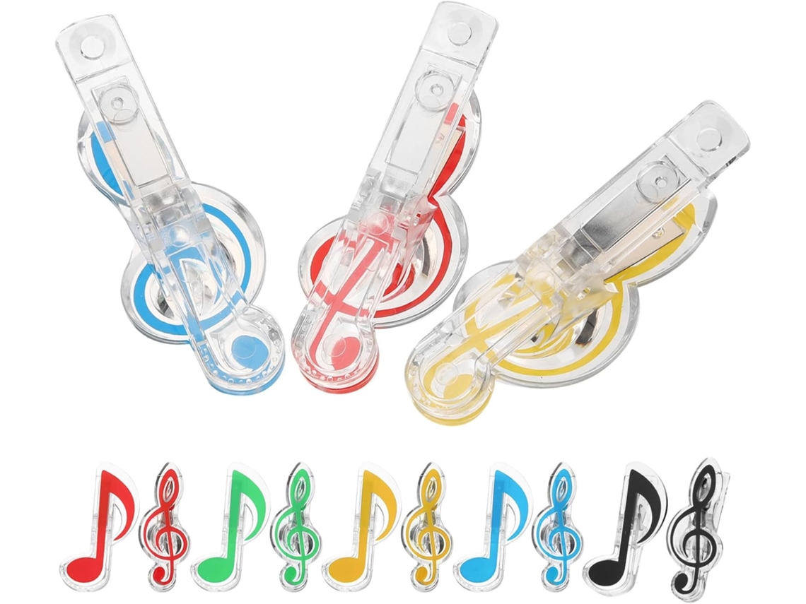 Clips de papel em formato de notas musicais Kichvoe, 20 unidades, para manter as páginas de livros de música abertos. Feitos Abs.