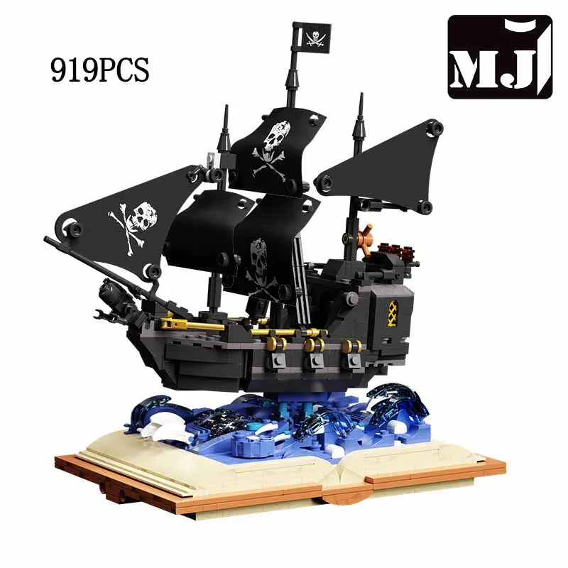 (919 Peças) Modelo De Veleiro De Bloco De Construção De Navio Pirata
