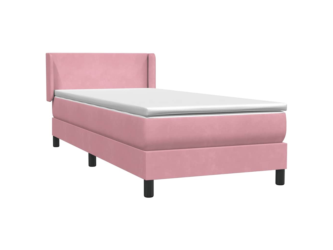 Cama com Molas/colchão Rosa 90x220 Cm Veludo MAISON EXCLUSIVE