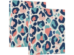 Pasta Escolar Naughty Ocean Leopard Cyan 1, 5 unidades, 3 anéis Com Sacos, Pacote Com 1 2 pastas de mesa