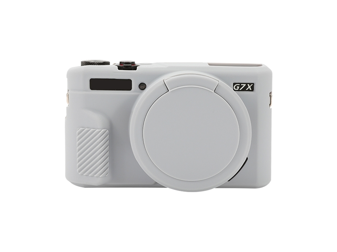 Capa Protetora de Silicone Macio para Canon Powershot G7x Mark Ii / G7x Ii / G7x2 com Tampa de Lente Cinza XIAOMOYU