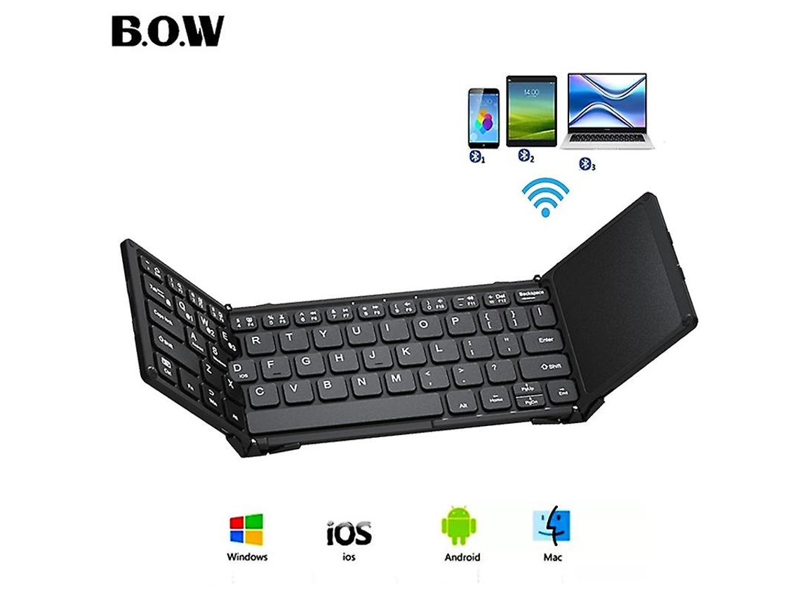 Teclado Sem Fio Dobrável, Teclado Recarregável Com Touchpad, Teclado Bluetooth Dobrável Para Vários Dispositivos Ly Ebike